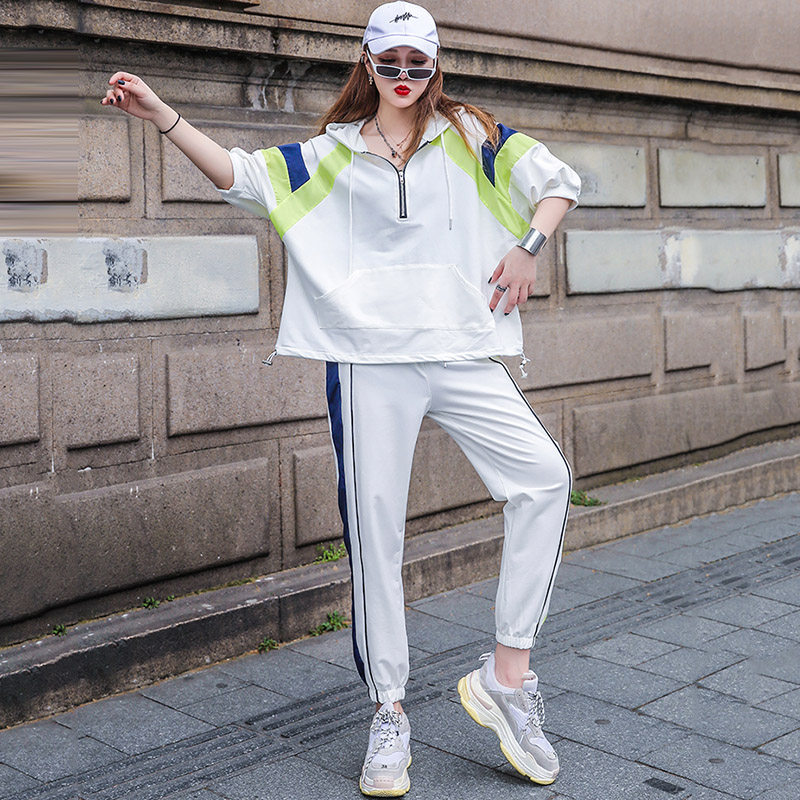 学院风2021夏季新款运动套装少女 卡瑟薇休闲运动套装