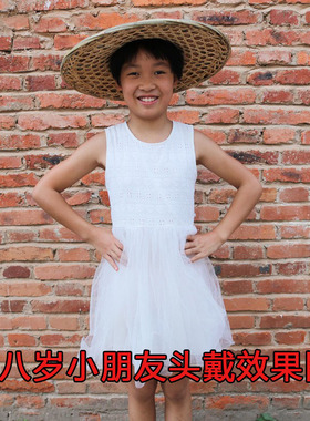 手工防晒钓鱼帽装饰舞台表演竹编
