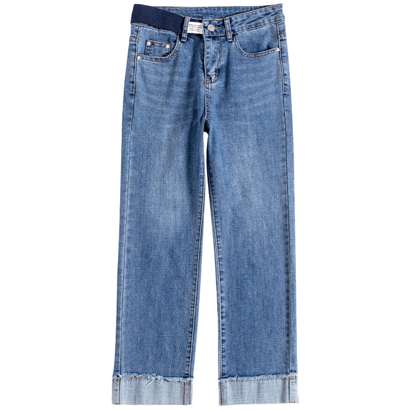 卷边直筒小个子2022年春季牛仔裤 她暖牛仔裤