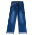 Quần jeans ống rộng cạp cao mùa thu 9 điểm phiên bản Hàn Quốc 2019 hè mới dành cho nữ cạp cao quần lửng ống suông thẳng - Quần jean quần jean nữ xịn Quần jean