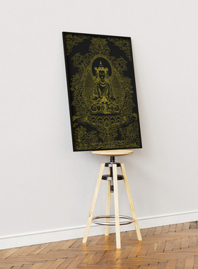 大日如来唐卡纯棉油画布唐卡描金