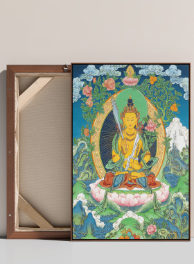 本命佛纯棉油画布唐卡描金