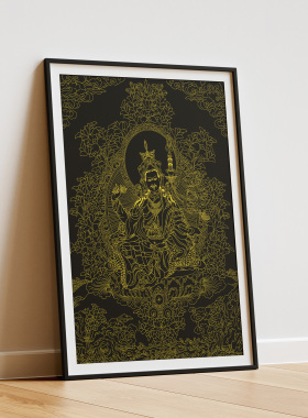 纯棉油画布西藏唐卡唐卡描金线稿