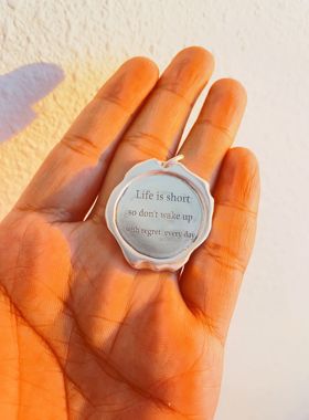 手工999足银情侣火漆章吊坠