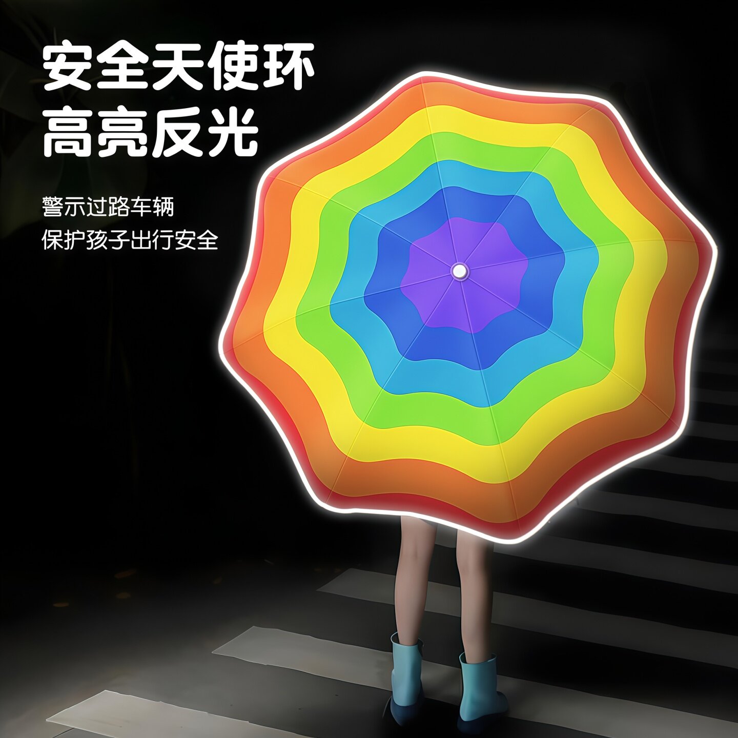 环扣全自动儿童雨伞男女孩小学生上学专用晴雨两用安全圆角折叠伞,淘宝优惠券,粉丝福利购,淘宝优惠卷