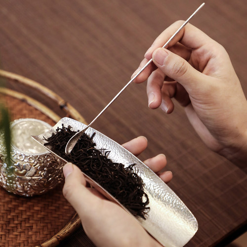 纯银时代 素心茶针茶道零配足银999高端茶拨单个茶道茶席百搭物件 - 图1