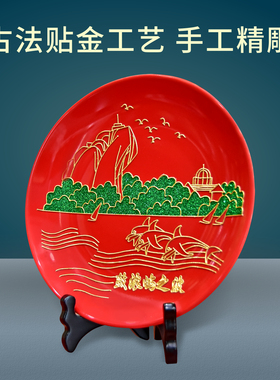 厦门鼓浪屿金箔摆件漆线雕工艺品
