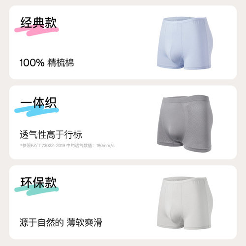 ubrasEO灭菌一次性内裤男士旅行纯棉7A抗菌平角短裤免洗男短裤 - 图3