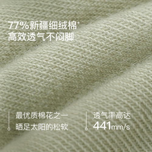 【U先】ubras新疆棉透气7A抗菌防臭袜子吸汗1双装 - 图0