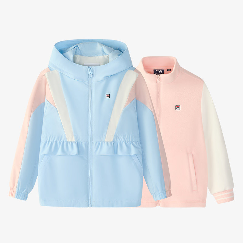【斐护科技】FILA斐乐儿童外套冬季新款女小童加绒保暖两件套上衣,淘宝优惠券,粉丝福利购,淘宝优惠卷
