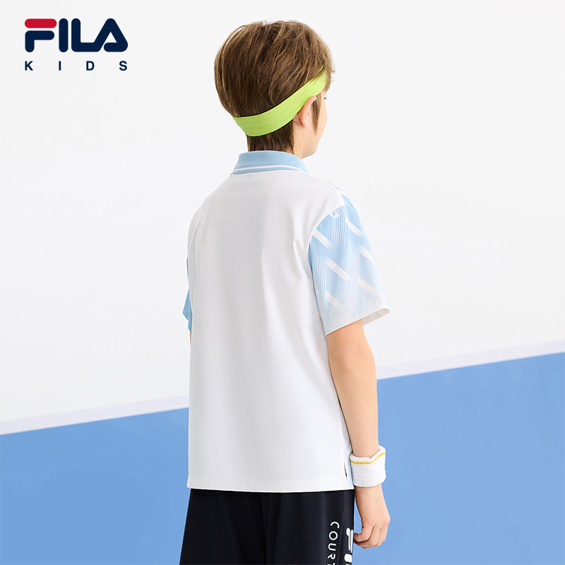 FILA斐乐儿童童装短袖T恤2025年夏季新款男中大童针织短袖POLO衫,淘宝优惠券,粉丝福利购,淘宝优惠卷