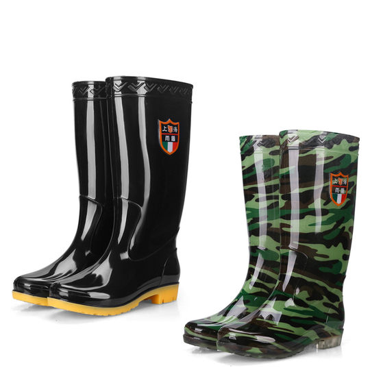 Medium and high tube wear-resistant overshoes rubber shoes anti-slip waterproof rain shoes