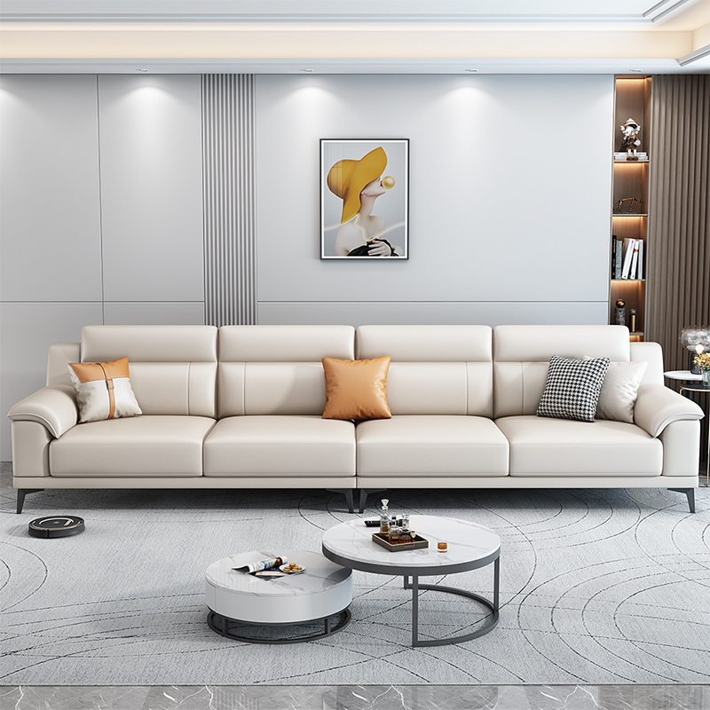 现代简约猫抓布艺沙发小户型直排三人四人沙发轻奢科技布沙发客厅_虎窝淘