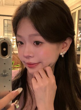 微镶闪钻珍珠耳钉轻奢精致百搭