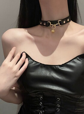 黑色朋克Y2K宫铃项圈choker