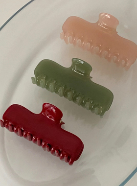 人鱼姬通透感抓夹～甜美可爱果冻色红色发抓夹加厚4mm醋酸鲨鱼夹