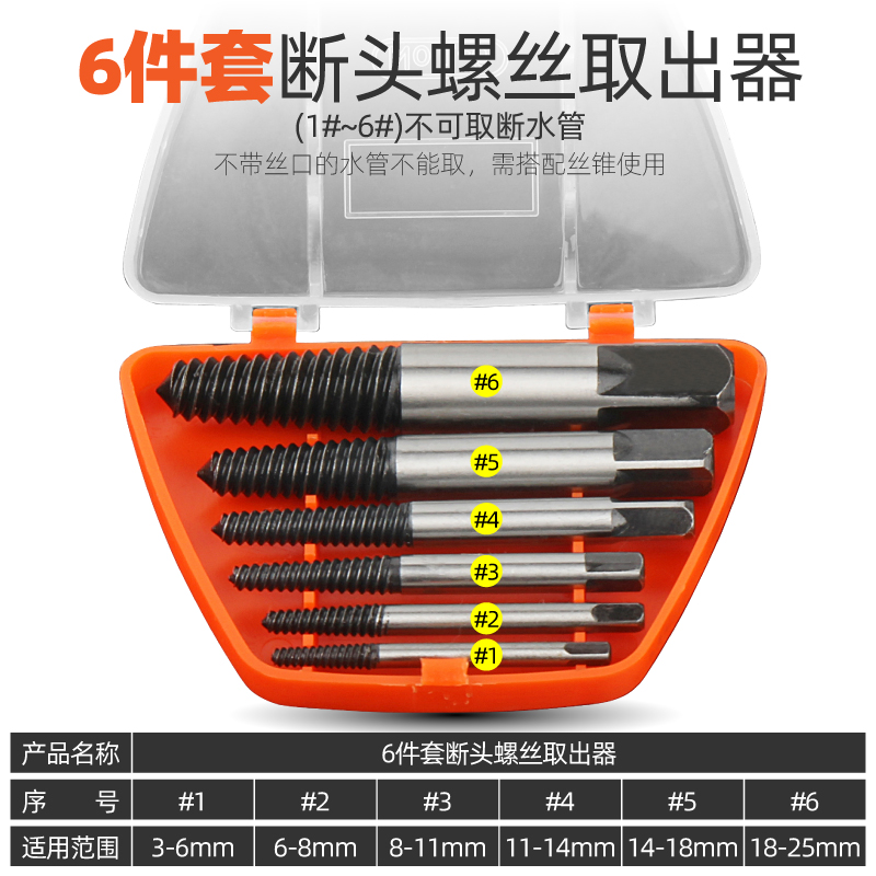 希孟断头螺丝取出器取丝器滑丝滑牙取螺丝反牙丝螺纹工具套装 - 图3