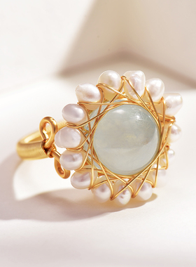 开口戒指女2025年新款潮关节食指指环高级感仿珍珠ins小香风饰品