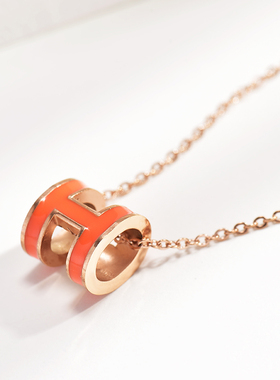 h吊坠钛钢项链女新款ins小众短款