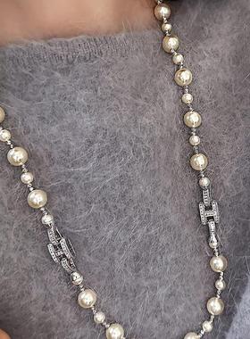 珍珠毛衣链轻奢2024新款