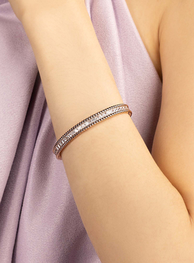 [春季新品]APM Monaco玫瑰金Torsade密镶手镯女简约扭纹设计精致