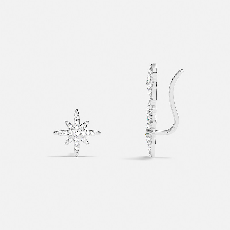 APM Monaco不对称六芒星耳环女长款挂耳气质耳饰送人生日圣诞礼物 - 图1