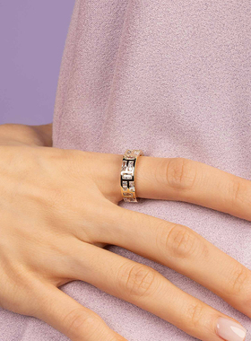 [杨紫同款]APM Monaco Ice冰块戒指金黄色优雅手饰精致生日礼物