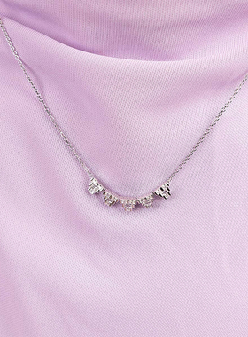 [春季新品]APM Monaco Art Deco可调节项链银白色方形几何摩登