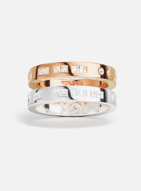 APM摩斯密码戒指玫瑰金情侣款