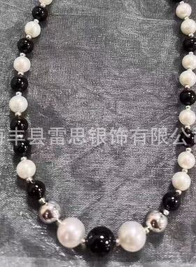 网红爆款小众设计珍珠项链手链耳钉个性拼接时尚轻奢新款时光转月