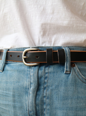 头层牛皮撞色百搭休闲本命年腰带