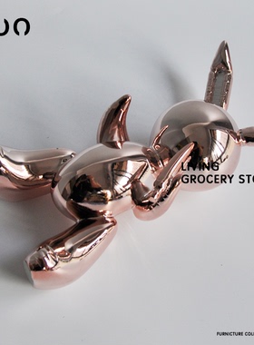 yoowow摩登现代气球电镀动物雕塑