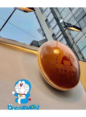 玻璃钢卡通雕塑哆啦a梦门头壁挂装饰商场咖啡厅网红机器猫摆件