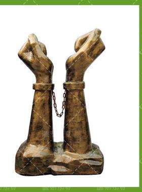 玻璃钢大型廉政雕塑贪腐拳头模型重拳出击反腐展厅法制雕塑摆件