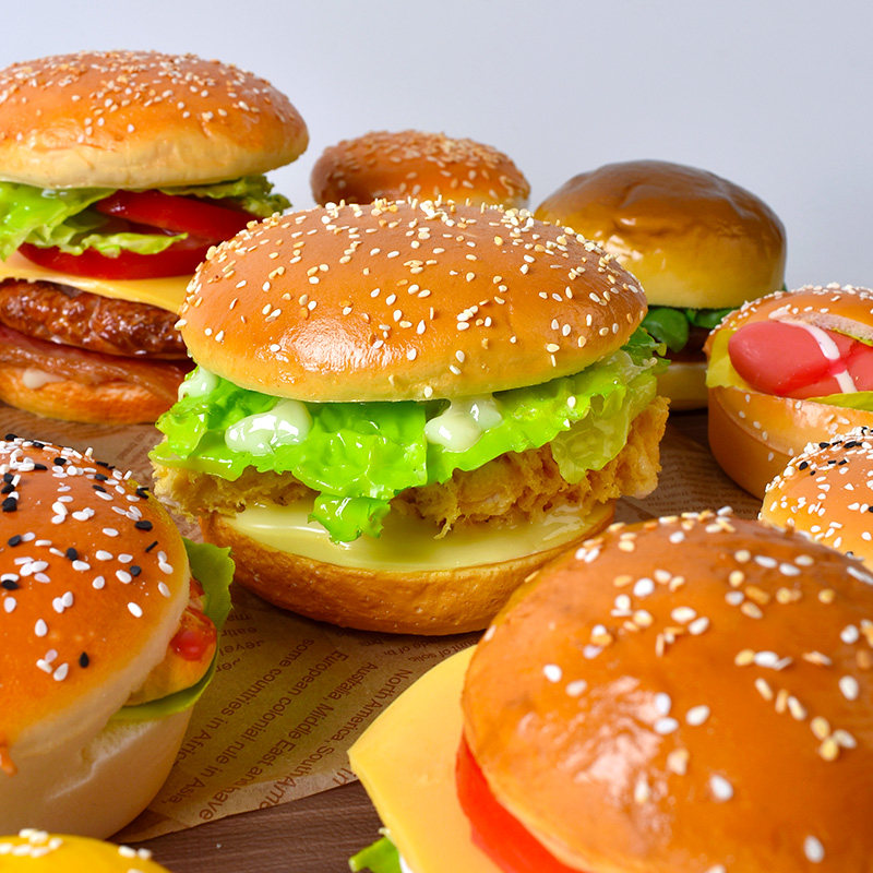仿真汉堡包模型假三明治食物餐厅烘焙店厨柜展示儿童厨房玩具道具,淘宝优惠券,粉丝福利购,淘宝优惠卷