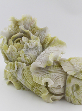 天然蓝田玉白菜摆件客厅装饰