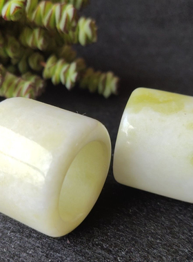 天然蓝田玉男士扳指四大名玉之一蓝田玉扳指戒指纹路漂亮正品