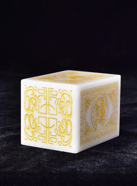 天然汉白玉四平八稳神兽风水玄关摆件四方印章方印可以刻字定制