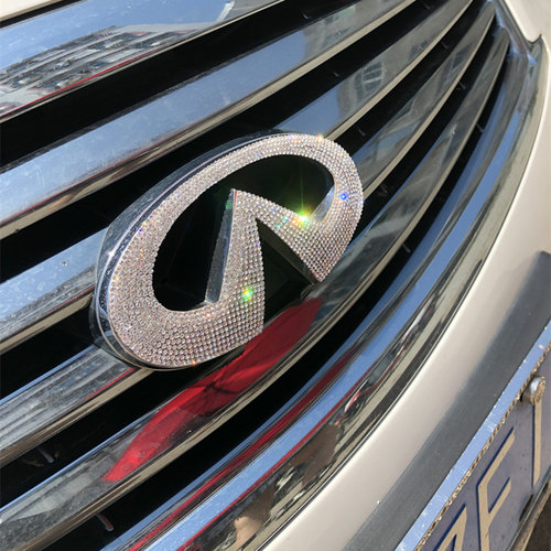 适用于英菲尼迪Q50LQ60Q70QX60QX8G25FX35车标镶钻改装饰车贴钻石 - 图1