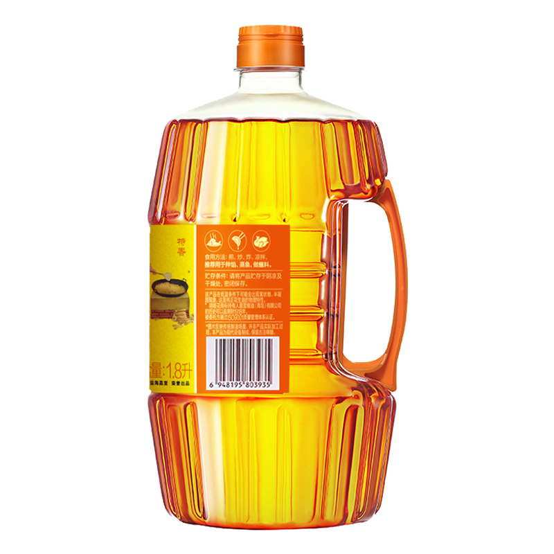 胡姬花古法花生油特香型1.8L一级压榨小瓶装宿舍炒菜烘培食用油