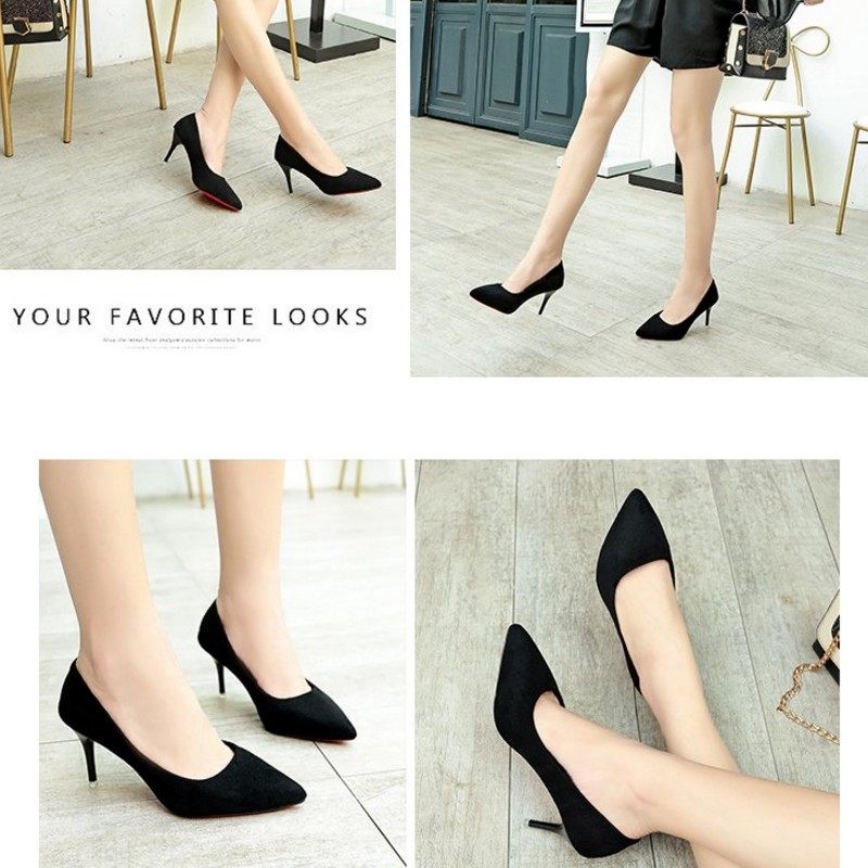 黑色高跟鞋女鞋四五厘米中跟百搭正装上班活动职业礼仪工作单鞋女,淘宝优惠券,粉丝福利购,淘宝优惠卷