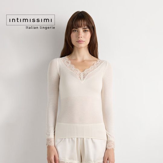 Women's fashionable and elegant lace comfortable long-sleeved shirt