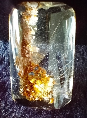 金发晶吊坠男女无事牌 天然发晶幽灵吊牌挂件水滴平安牌项链全净