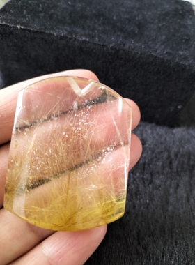 金发晶吊坠男女无事牌 天然发晶钛晶吊牌挂件水滴平安牌项链全净