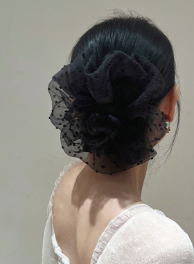 波点蕾丝大肠发圈女头饰韩系头花