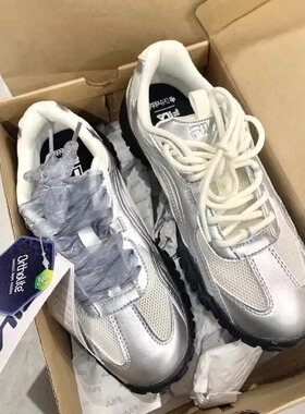 斐乐银色鞋雪纺纱鞋带潮流搭配