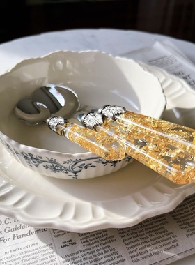 边集EDITOR意大利Rivadossi LUNA金箔餐刀餐汤叉勺黄油刀奢华高级