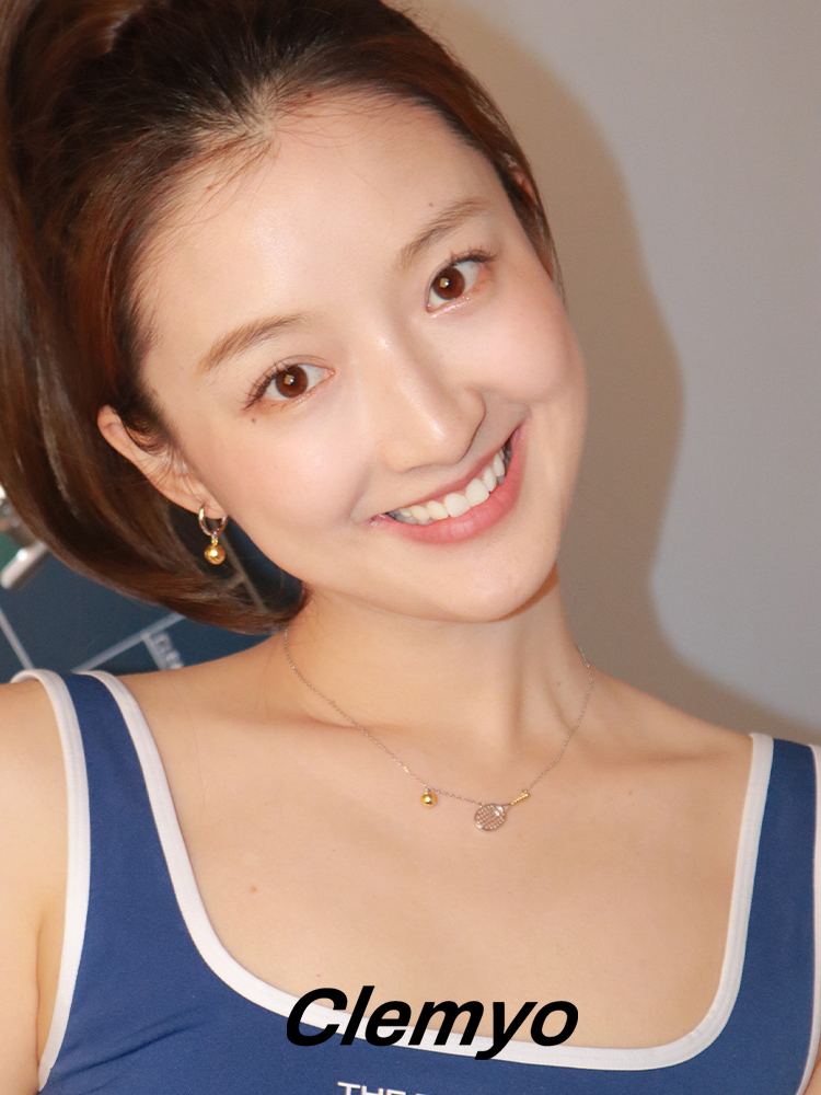 【渴了没有】原创设计滴油拼色网球球拍耳饰项链套装耳环女个性-图2