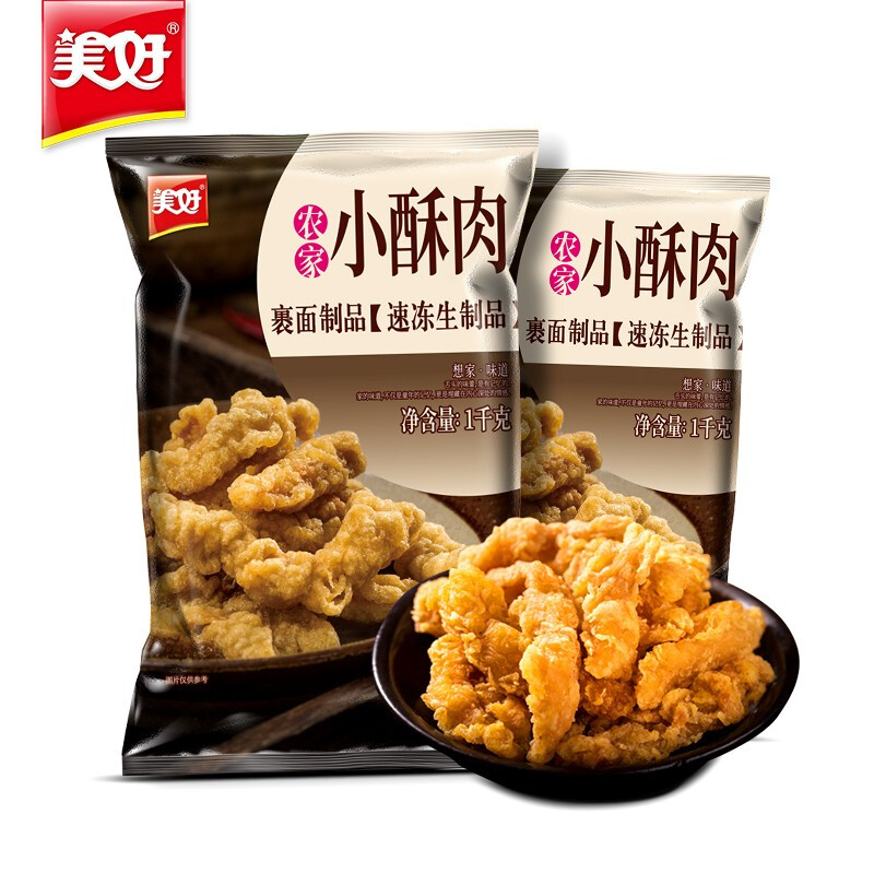 美好农家小酥肉酥炸平菇蒜香排骨1kg火锅食材油炸半成品小吃食品 - 图2