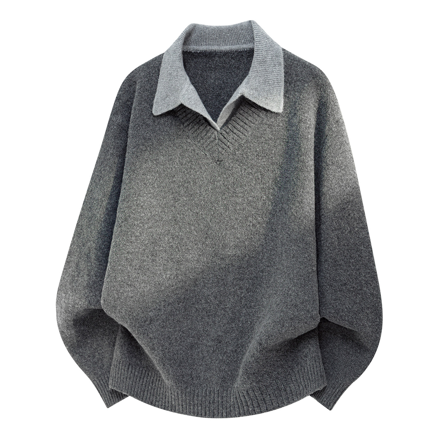 拉夏贝尔老钱风假两件polo领毛衣秋冬拼接V领针织衫男士内搭高级,淘宝优惠券,粉丝福利购,淘宝优惠卷